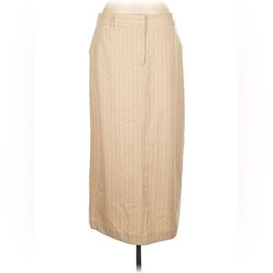 EUC Maison d'Amelie Size 10 Long Full Cream Pinstriped High Slit Skirt!!